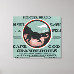 Toile Étiquette de canneberge de marque d'indicateur de