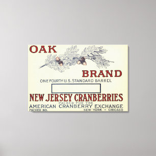 Toile Étiquette de la marque de chêne Cranberry