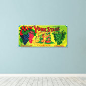 Toile Étiquette de raisin cupide Starkey, NY (Insitu (Plancher de Bois))