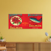 Toile Étiquette de Saumon Poinsettia (Insitu(Salon))