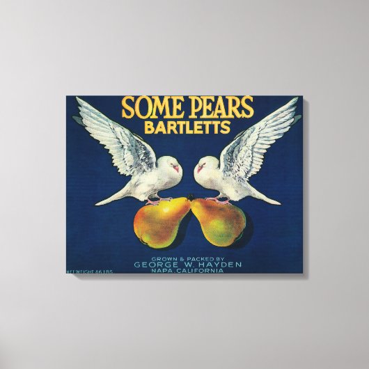 Toile Étiquette de vitesse de poiresNapa, CA (Recto)