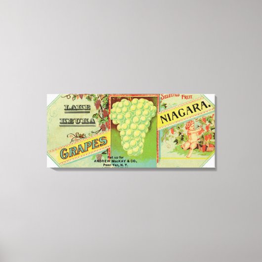 Toile Étiquette des raisins du lac Keuka Niagara (Recto)