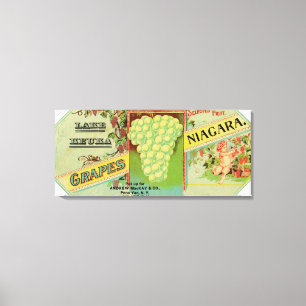 Toile Étiquette des raisins du lac Keuka Niagara