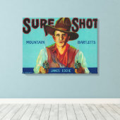 Toile Étiquette Potter Valley, CA (Insitu (Plancher de Bois))