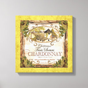 Toile Étiquette vintage Wine