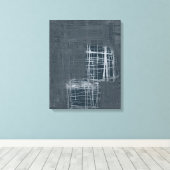 toile étirée abstraite gris acier (Insitu (Plancher de Bois))