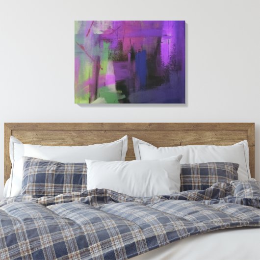 Toile étirée Abstraite violette (Insitu(Chambre))