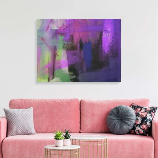 Toile étirée Abstraite violette (Insitu(Salon))