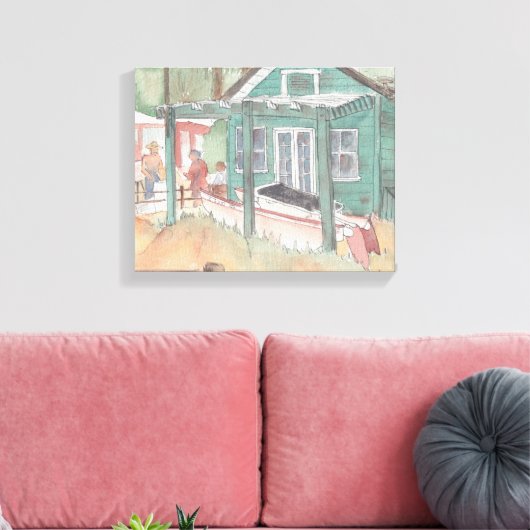 Toile étirée "Aquarelle Sketch/Crystal Cove (Insitu(Salon))