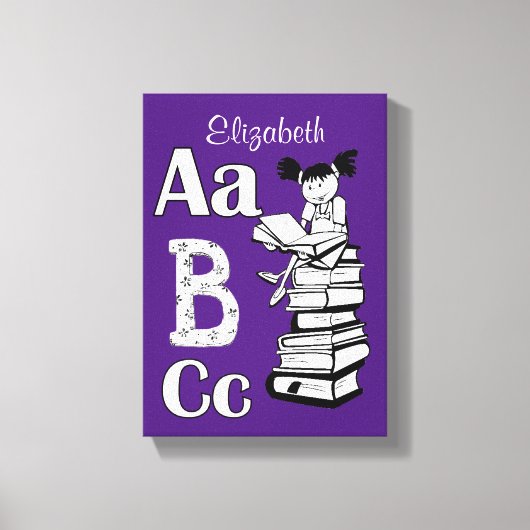 Toile étirée Imprimer Abc Lecture violet (Recto)