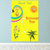 Toile étirée Imprimer Arc-en-ciel Plage Amusant Pa (Insitu (Plancher de Bois))