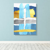 Toile étirée Imprimer Bleu Or Abstrait Collage (Insitu (Plancher de Bois))