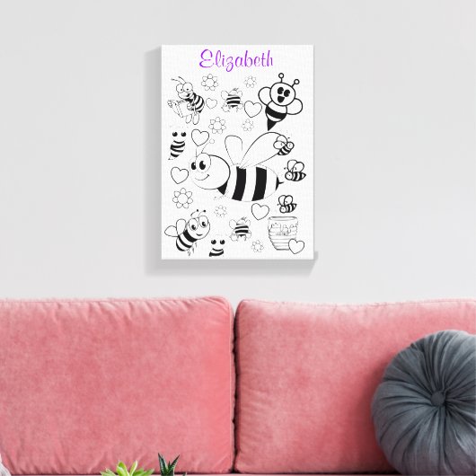 Toile étirée Imprimer Bumblebee blanc (Insitu(Salon))