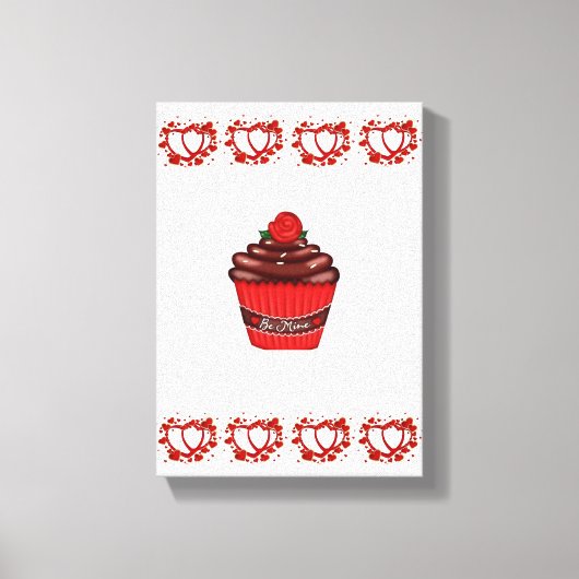 Toile étirée Imprimer Cupcake de la Saint-Valentin (Recto)
