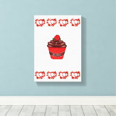 Toile étirée Imprimer Cupcake de la Saint-Valentin (Insitu (Plancher de Bois))