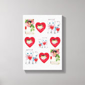 Toile étirée Imprimer Kitten de Saint-Valentin (Recto)