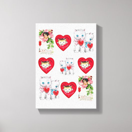 Toile étirée Imprimer Kitten de Saint-Valentin (Recto)