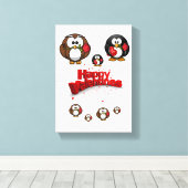 Toile étirée Imprimer Penguin de Saint-Valentin (Insitu (Plancher de Bois))