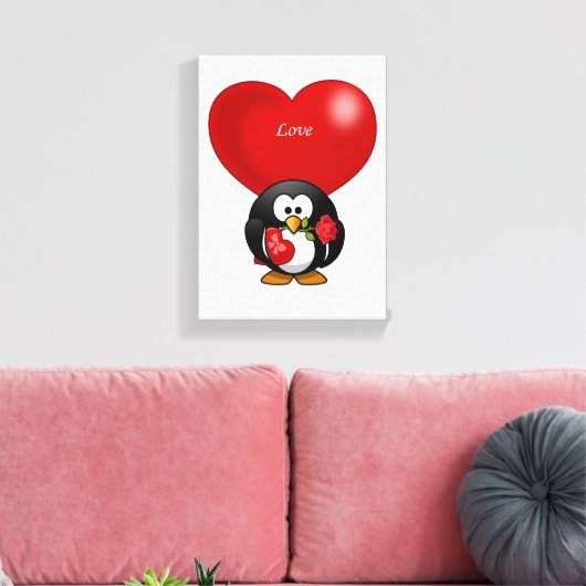 Toile étirée Imprimer Penguin de Saint-Valentin (Insitu(Salon))