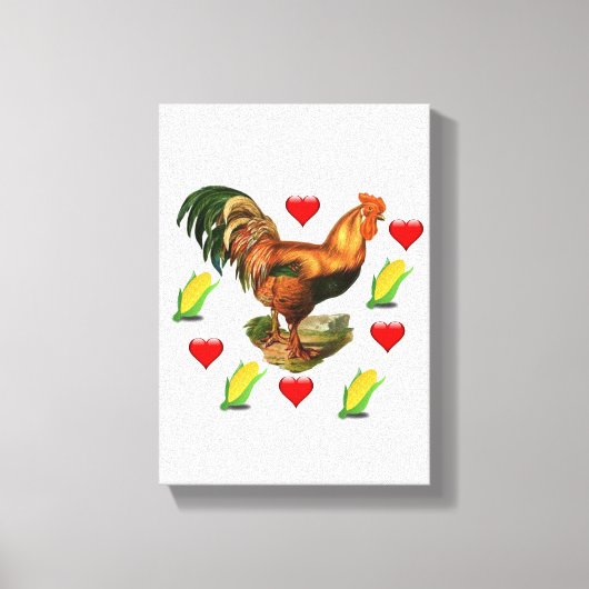 Toile étirée Imprimer Rooster de la Saint-Valentin (Recto)