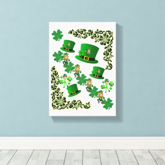 Toile étirée Imprimer Saint Patrick's Day (Insitu (Plancher de Bois))