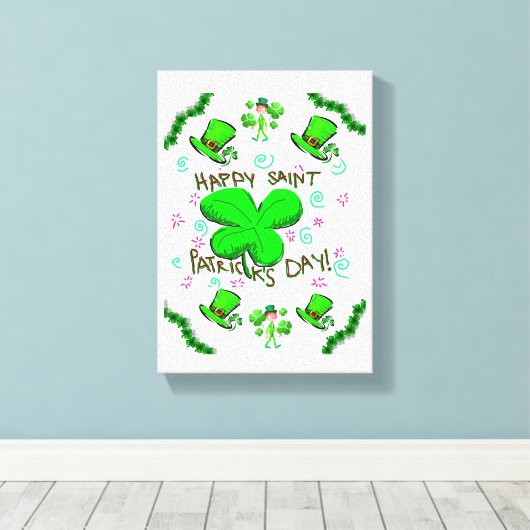 Toile étirée Imprimer Saint Patrick's Day (Insitu (Plancher de Bois))