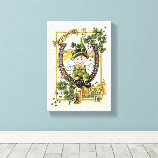 Toile étirée Imprimer Saint Patrick's Day (Insitu (Plancher de Bois))