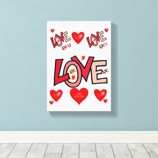 toile étirée Imprimer Saint-Valentin (Insitu (Plancher de Bois))