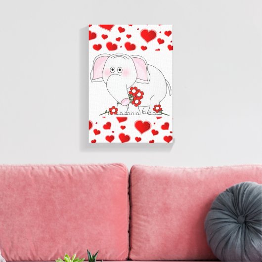 Toile étirée Imprimer Saint Valentin Eléphant (Insitu(Salon))