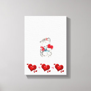 toile étirée Imprimer Saint-Valentin Kitten