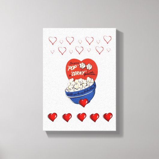 Toile étirée Imprimer Saint Valentin Popcorn (Recto)