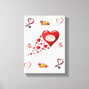 toile étirée Imprimer Saint Valentin Vintage