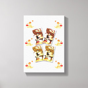 toile étirée Imprimer Saint Valentin Vintage