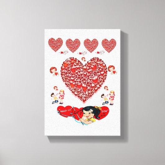 toile étirée Imprimer Saint Valentin Vintage (Recto)