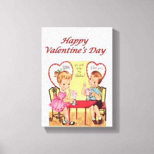 toile étirée Imprimer Saint Valentin Vintage (Recto)