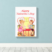 toile étirée Imprimer Saint Valentin Vintage (Insitu (Plancher de Bois))