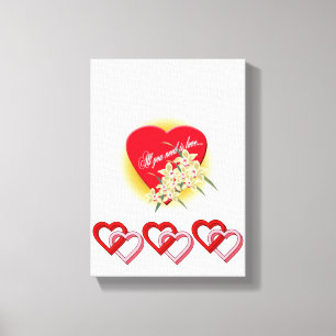 toile étirée Imprimer Saint Valentin Vintage