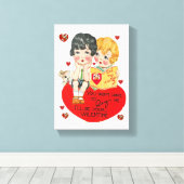 toile étirée Imprimer Saint Valentin Vintage (Insitu (Plancher de Bois))