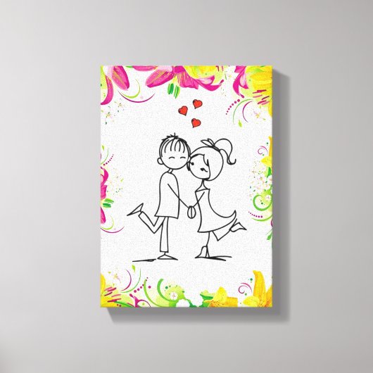 toile étirée Imprimer Saint Valentin Vintage (Recto)