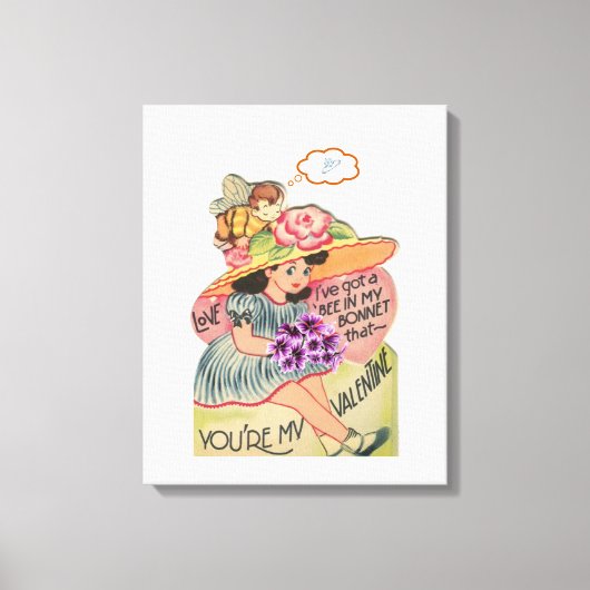 toile étirée Imprimer Saint Valentin Vintage (Recto)