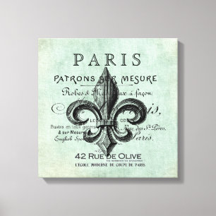 Toile étirée lis vintage de Paris fleur de