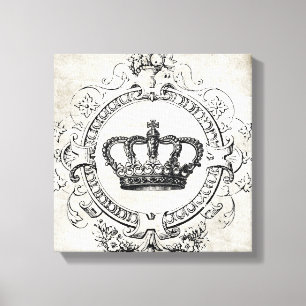 Toile étirée par couronne française vintage