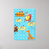 Toile étirée Rétro Femme Chien Dinning (Recto)