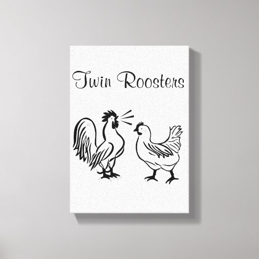 Toile étirée Roosters d'impression blanc (Recto)
