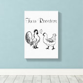 Toile étirée Roosters d'impression blanc (Insitu (Plancher de Bois))