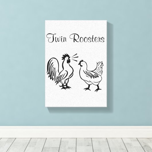 Toile étirée Roosters d'impression blanc (Insitu (Plancher de Bois))