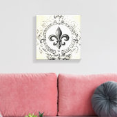 Toile étirée vintage Fleur de Lis (Insitu(Salon))