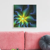 Toile Etoile Abstraite, Bleu brillant Vert Or Fractal Ar (Insitu(Salon))