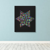 Toile Étoile de David Colorée (Insitu (Plancher de Bois))