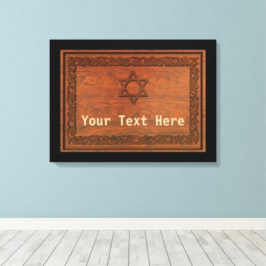 Toile Étoile en bois sculpté de David (Insitu (Plancher de Bois))